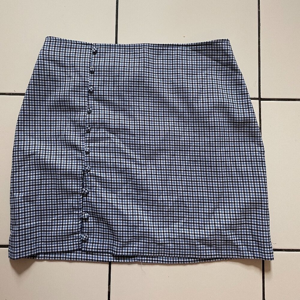 Blue Rain plaid mini skirt